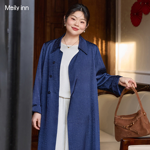 美丽客栈高端大码胖mm高级感风衣女巨显瘦正肩宽松休闲中长款外套