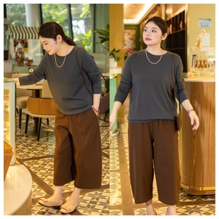 女装 大码 西装 弯刀裤 美丽客栈2025秋季 胖mm遮跨显瘦直筒裤 新款