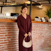 美丽客栈高端大码 女装 胖mm200斤裙子轻奢高级质感优雅针织连衣裙