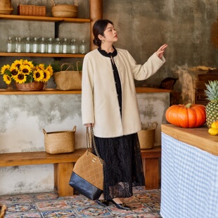 美丽客栈高端大码小香风外套女胖mm巨显瘦高级感200斤中长款上衣