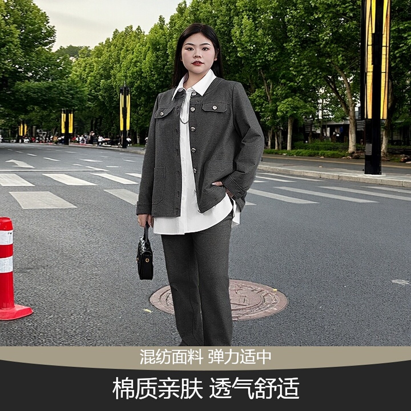 美丽客栈大码高端香风牛仔套装
