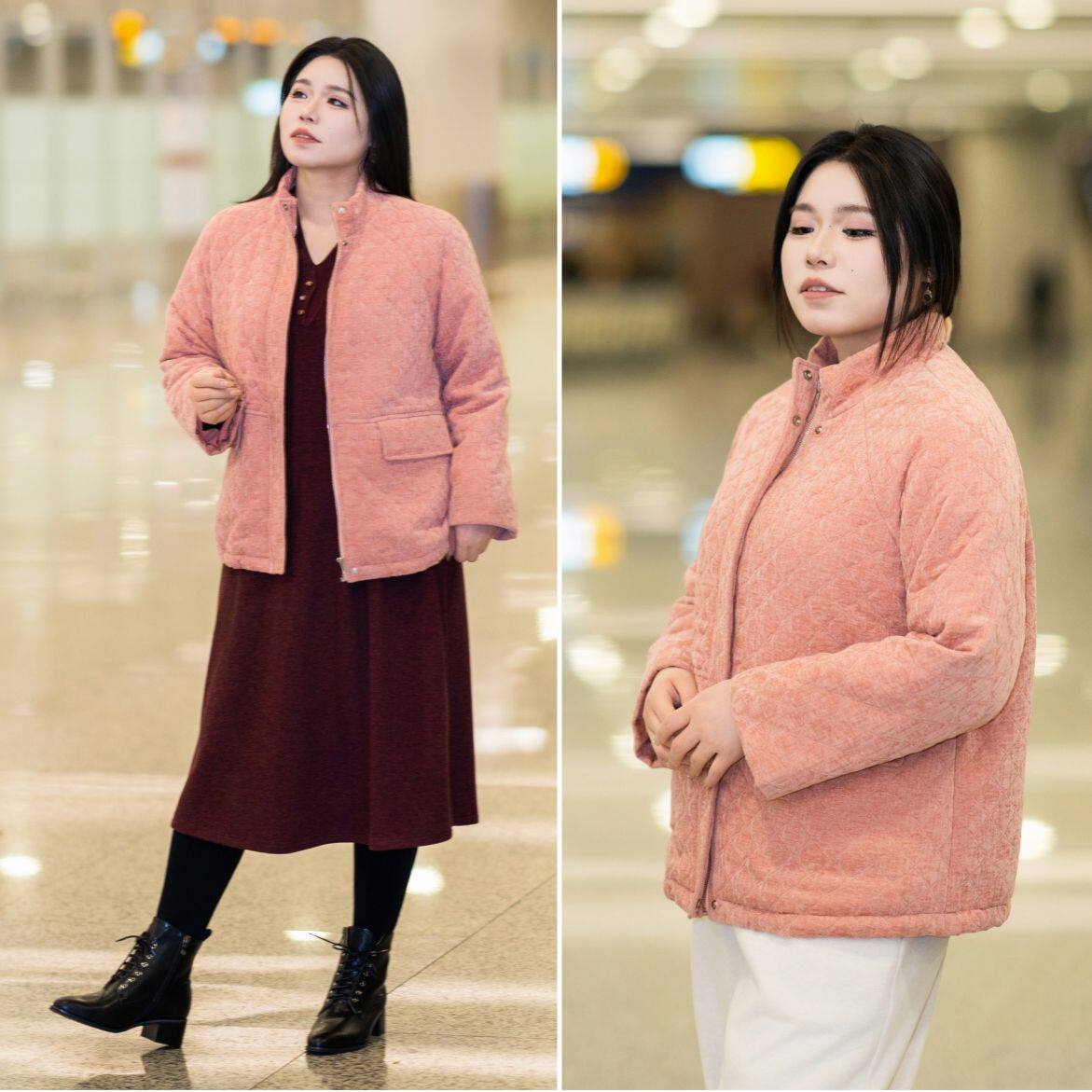 【绗缝菱格棉服】美丽客栈高端大码女装洋气减龄棉袄胖mm显瘦棉服