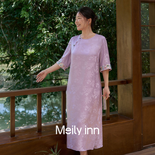 美丽客栈法式气质连衣裙大码女装