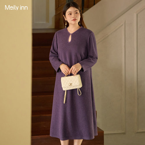 美丽客栈巴黎绒羊毛针织连衣裙女
