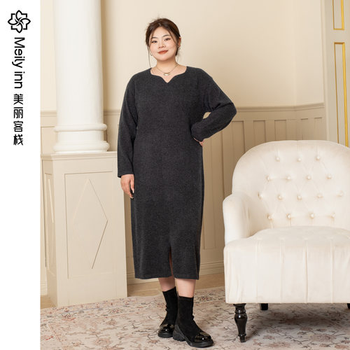 美丽客栈纯山羊绒高级针织连衣裙