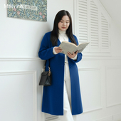 美丽客栈高端100绵羊毛双面呢大衣外套女大码 胖mm200斤高级感显瘦