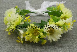 婚纱照头饰花朵绿色写真超仙发箍