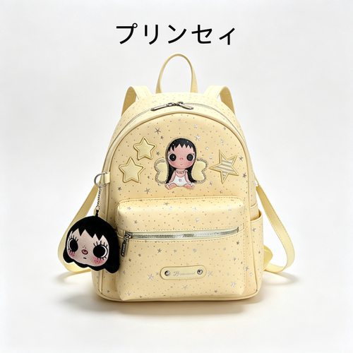 【品牌直营】日本プリンセィ可爱卡通双肩背包女星星图案学生书包