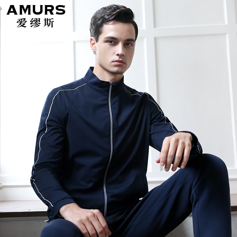 爱缪斯薄款轻运动男装立领夹克中青年男士弹力休闲外套