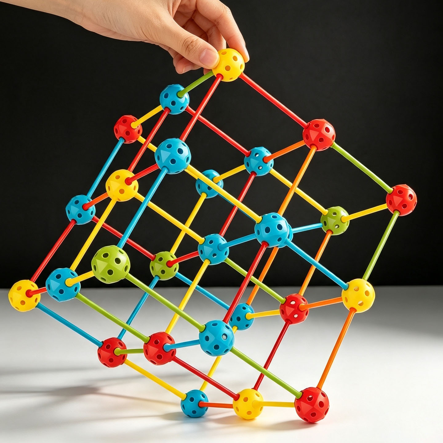 几何百变插珠儿童3D图形搭建积木图片