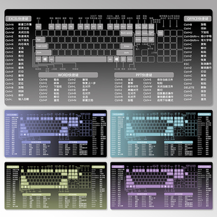 快捷键鼠标垫超大女生渐变简约高级感办公快捷键键盘垫办公桌垫子