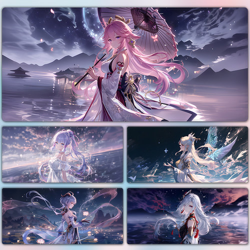 原神鼠标垫超大号电脑键盘垫子定制动漫办公原神电竞游戏桌垫女生