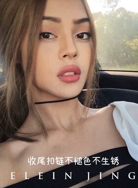 不掉色欧美极简choker百搭黑麂皮细颈链锁骨链女短款项链chocker