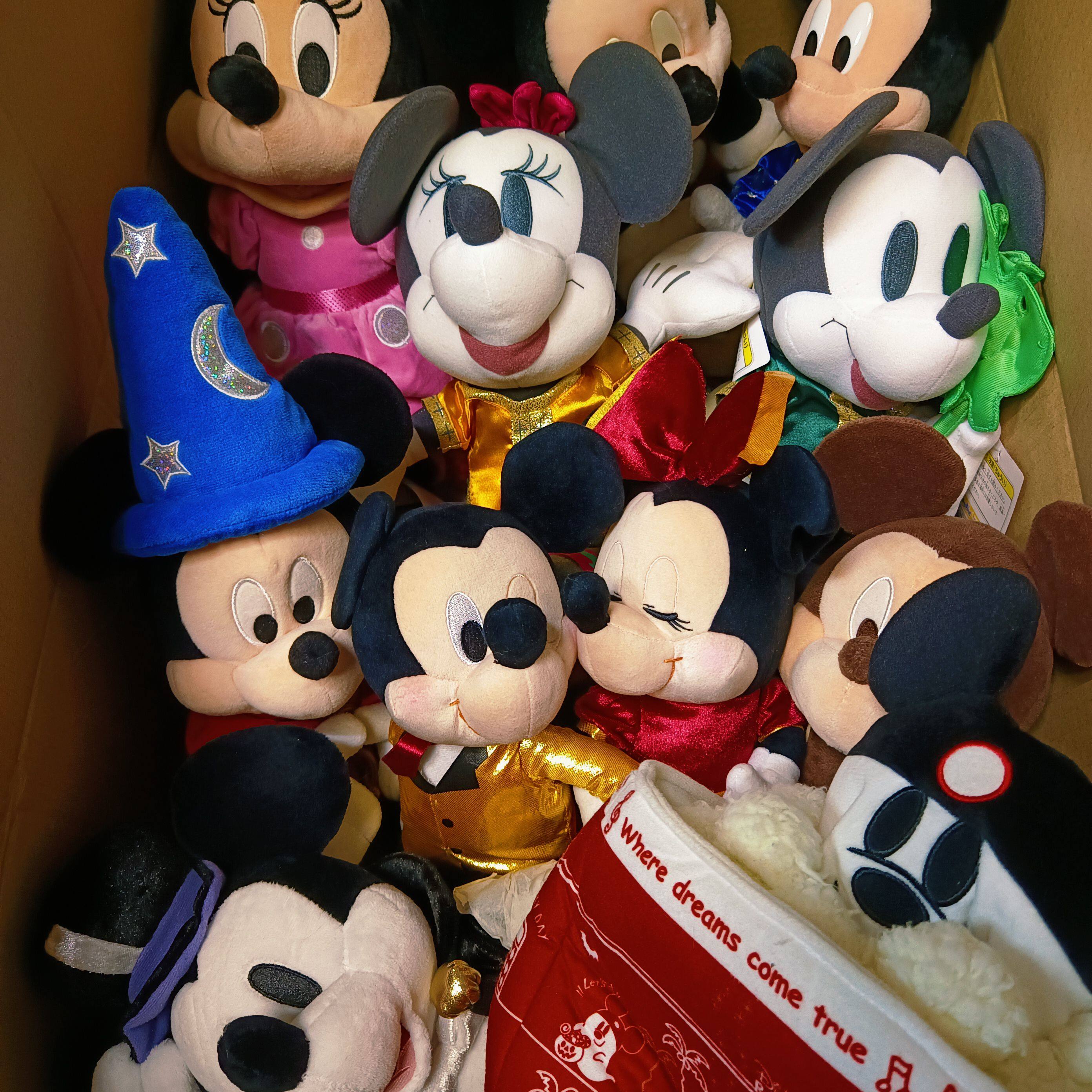 日淘中古东迪米妮魔法米奇15周年手偶奥斯华毛绒公仔纸巾抽包邮