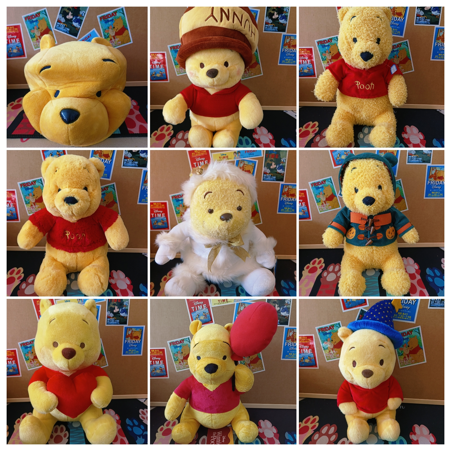 东京迪士尼中古绝版大号30厘米噗噗维尼熊毛绒公仔玩偶摆件圣诞节