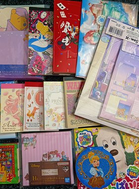 日本迪士尼便签本文具立体贴纸记事本美人鱼米奇噗噗爱丽丝