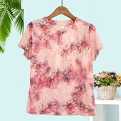 妈妈宽松遮肚时尚 夏装 2026新花色女士上衣t恤 女装 中老年短袖