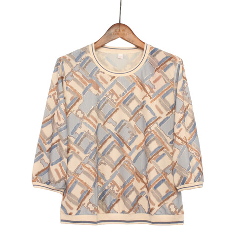 富美娜春夏妈妈宽松女装中袖上衣