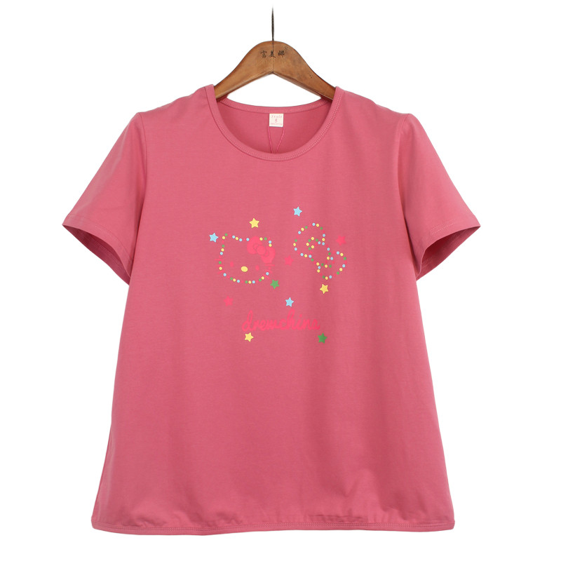 中年妈妈夏装短袖2026新款休闲圆领宽松纯棉女士百搭大码上衣t恤