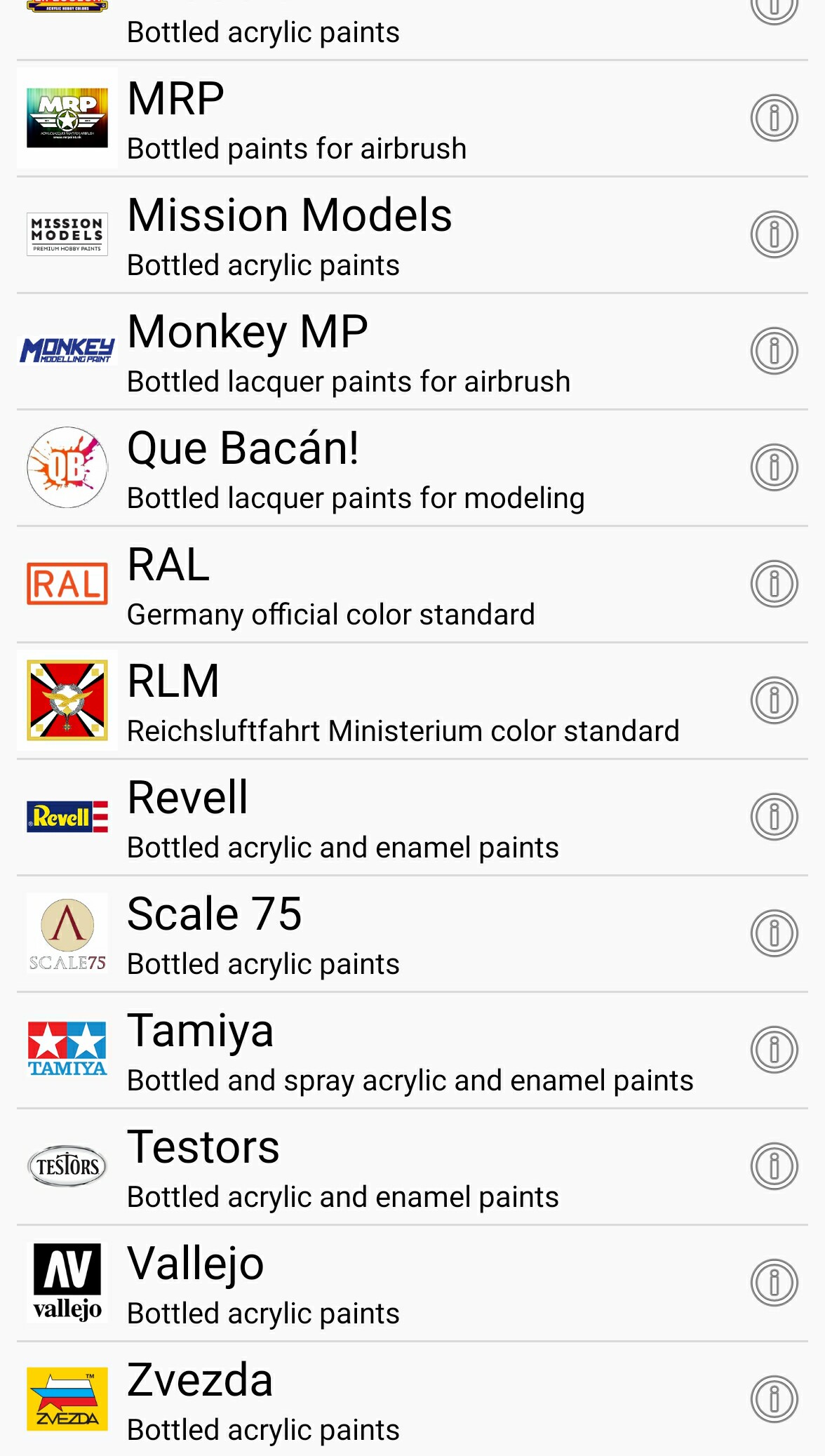 GSW,GW,AV,AK,scale75水性漆 颜色对照 包含其他品牌颜色对照方法