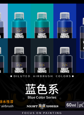 夜店漆NightWorks NPM 预调喷涂漆60ml消光 不堵笔/不积漆 蓝色