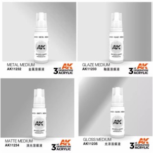 夜之工坊 AK3第三代水性漆11232-11236 消光/光泽/釉面/金属