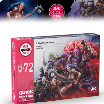 夜店模型西班牙AK QUICKGEN军事奇幻套装微缩兵人对比漆72色17602