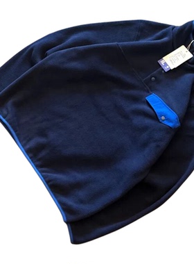 户外运动服pata平替男士深蓝色抓绒衣套头户外休闲百搭保暖上衣