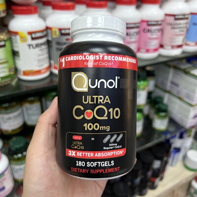 美国进口Qunol酋诺【超级辅酶Q10胶囊180粒】补充辅酶Q10专家