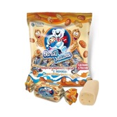 俄罗斯进口年货糖果 ESSEN大白熊牛奶花生糖402g阿孔特牛轧糖