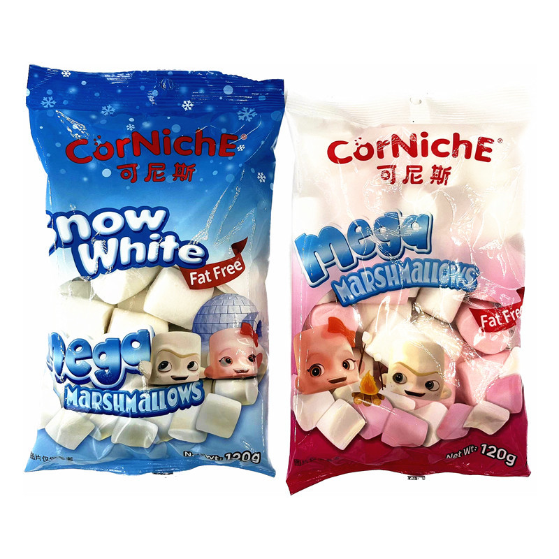 菲律宾进口可尼斯白雪公主超大个棉花糖120g diy烧烤冲调休闲食品
