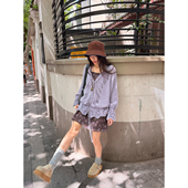 荒荒家温柔抽绳钩花毛衣小衫 2026春秋新款 慵懒宽松镂空针织外套女