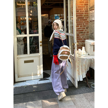 荒荒家 加绒卫衣裤2025冬季新款加厚直筒抽绳阔腿休闲束脚裤女潮