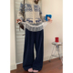 小众ins设计直筒高腰阔腿裤 荒荒家 女 新款 韩版 碎花休闲裤 2025冬季