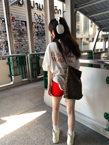 荒荒家前后印花T恤短袖