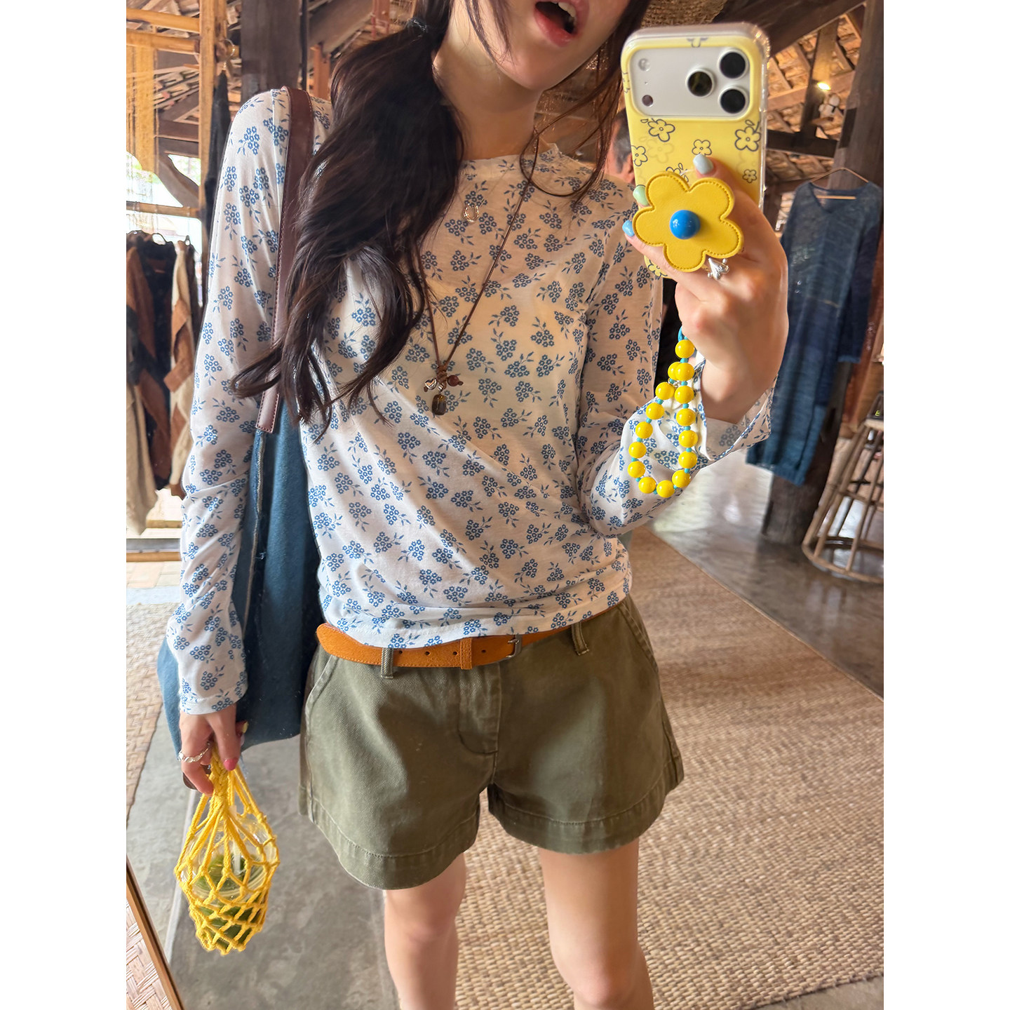 荒荒家中腰军绿色短裤2026夏季新款休闲显瘦阔腿工装牛仔五分裤女