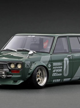 【现货】IG 1:18 达特桑 蓝鸟 510 瓦罐 绿色 树脂车模型 摆件