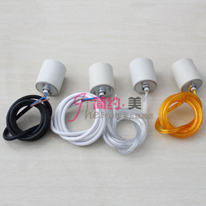 E27陶瓷耐高温E14小螺口灯头灯座爱迪生复古吊线改装灯具配件DIY