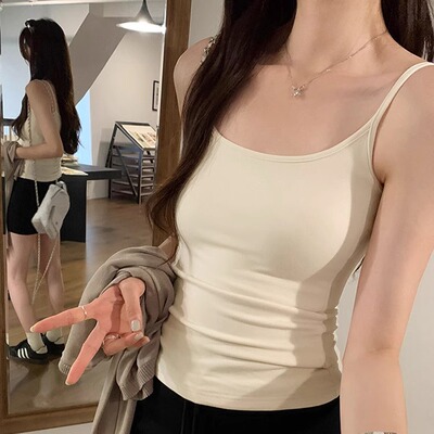 带胸垫吊带背心女外穿夏季2026新款打底美背文胸遮副乳内搭bm上衣