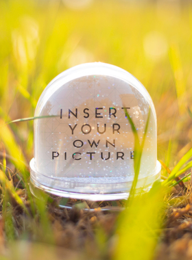 水晶效果雪花球相框可替换图片亮片雪花球摆件结婚礼物创意PS相框