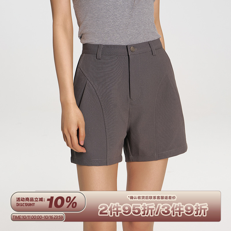 RAPPEYE 高腰a字版西装短裤夏季小个子百搭高级感显瘦宽松裤子女