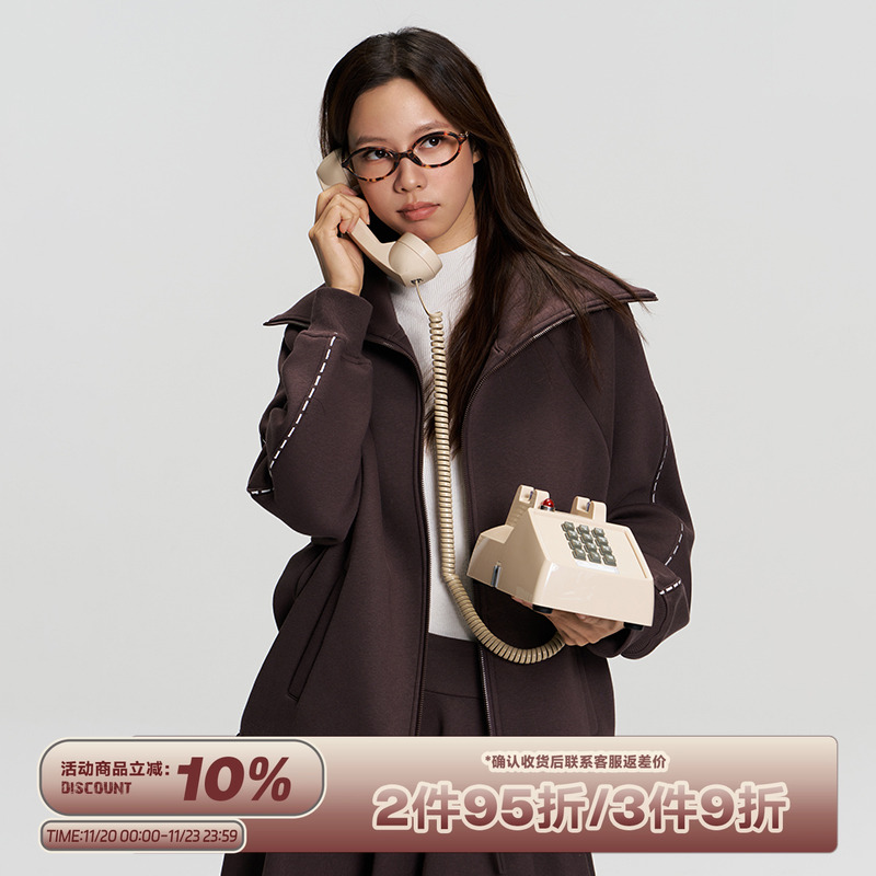 RAPPEYE海军领加绒卫衣外套女