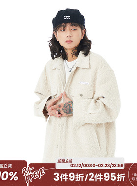 RAPPEYE复古休闲小香风春秋季男女新款情侣美式宽松白色夹克外套