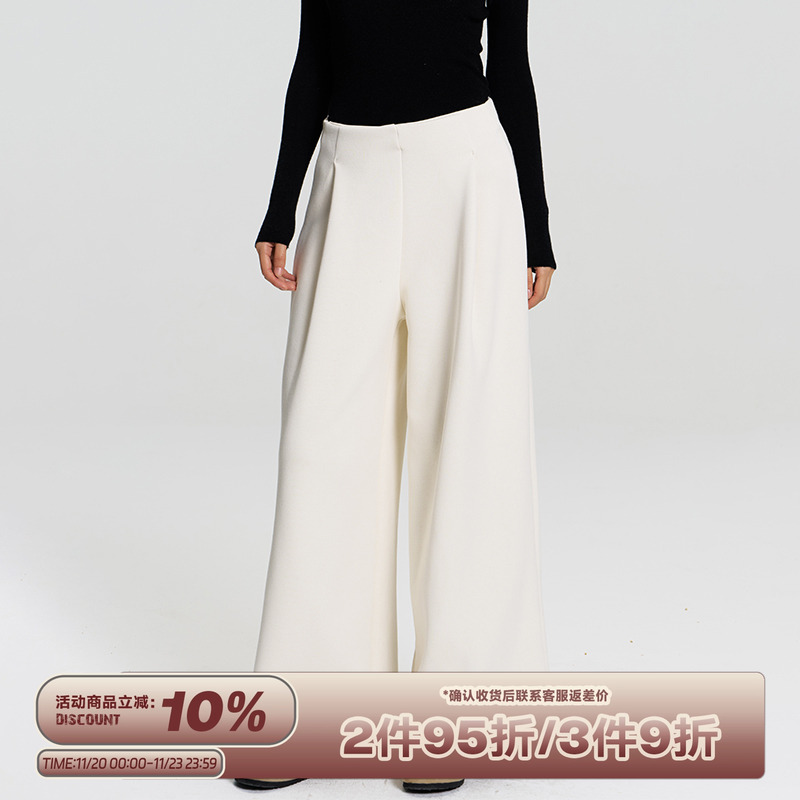 RAPPEYE直筒拖地加绒休闲卫裤女