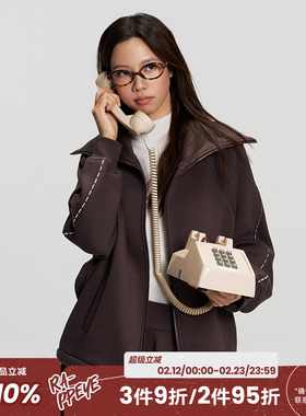 RAPPEYEx 鹦鹉梨“对的” 宽松休闲可变背包设计感加绒卫衣外套女