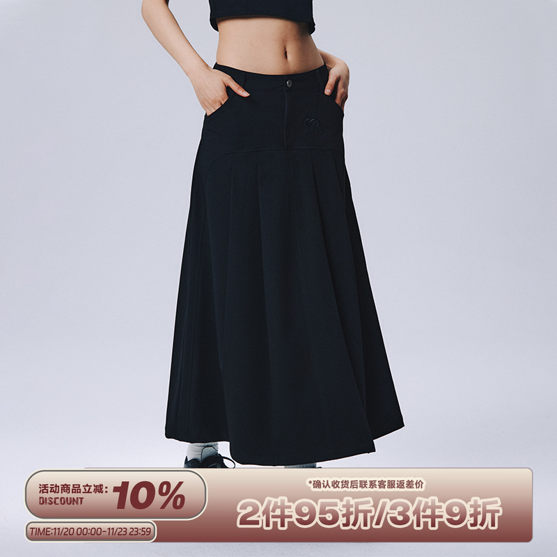 RAPPEYE学院感百褶刺绣西装半裙