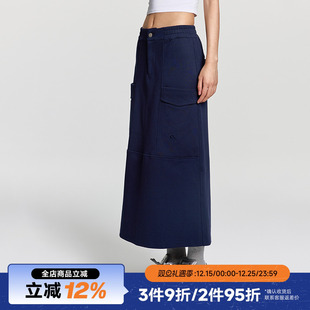 直筒拉链卫裙 高腰a字口袋半身裙显瘦简约百搭中长款 RAPPEYE 美式