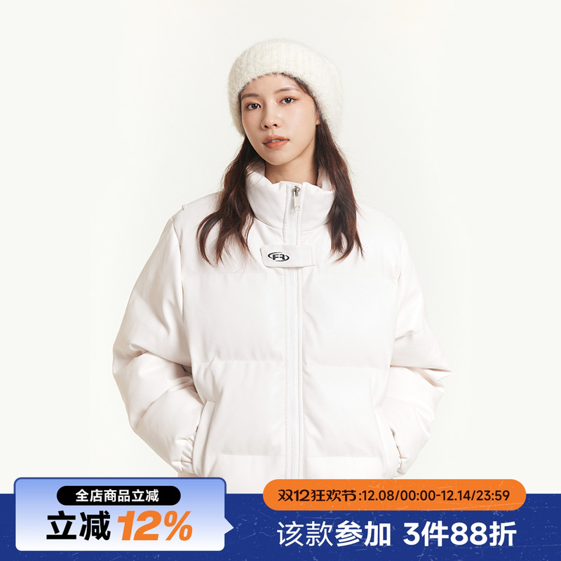 RAPPEYE加厚美式钢印PU皮棉服