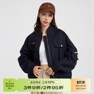 棒球服外套上衣宽松百搭新款 复古短款 飞行夹克 贴袋美式 RAPPEYE