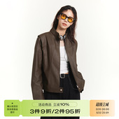 半高领皮衣夹克外套 复古休闲美拉德穿搭机车风短款 RAPPEYE 美式